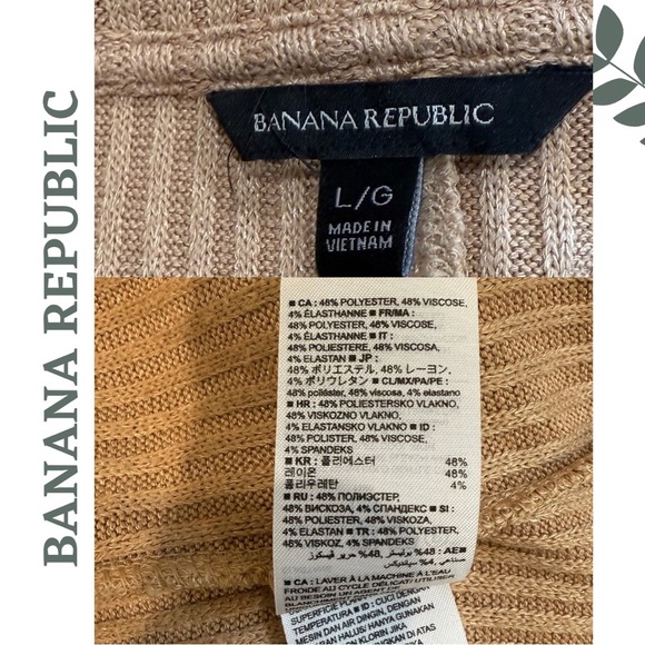 Soft Drape Knit Cardigan Waterfall Front in Tan by Banana Republic Size Large - Picture 6 of 6